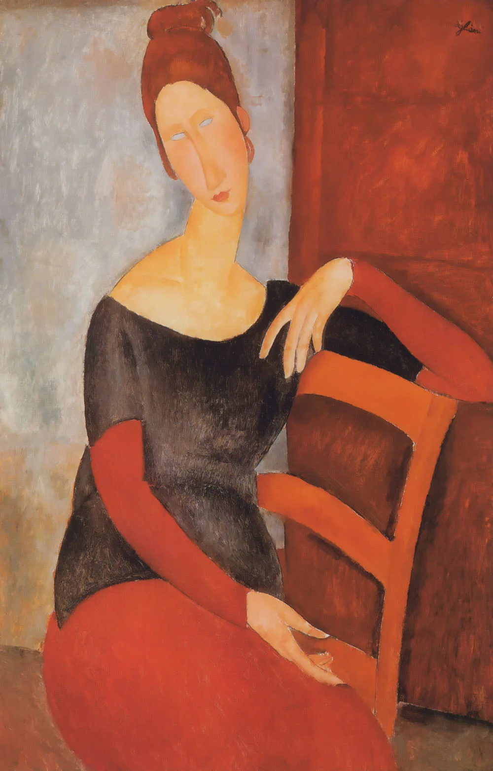 Modigliani giclee print Hebuterne on a red chair