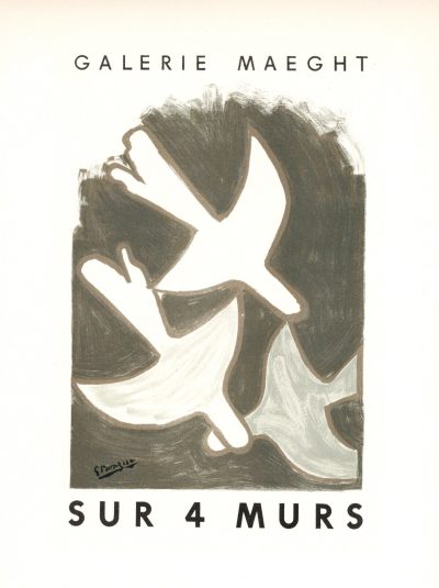 georges braque lithograph 1959 sur quatre murs