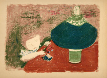 Bonnard Lithograph 83, L'enfant a la lampe 1952