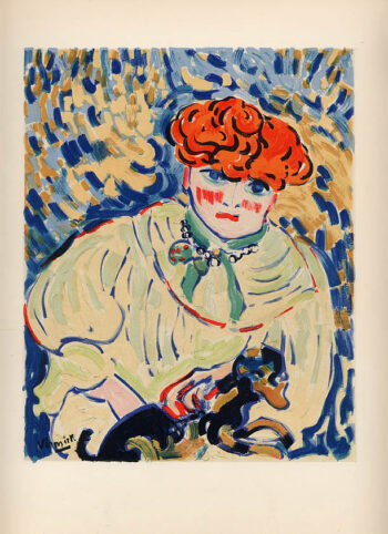 Vlaminck Lithograph 10, Women with dog