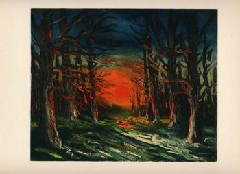 Vlaminck Lithograph 25 Sunset in the forest of senonches