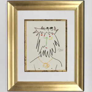 Framed Pablo Picasso Lithograph 27 Title C.J.C 1968