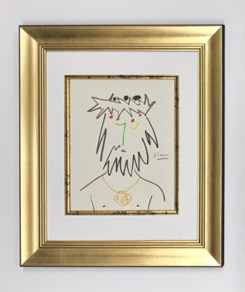 Framed Pablo Picasso Lithograph 27 Title C.J.C 1968