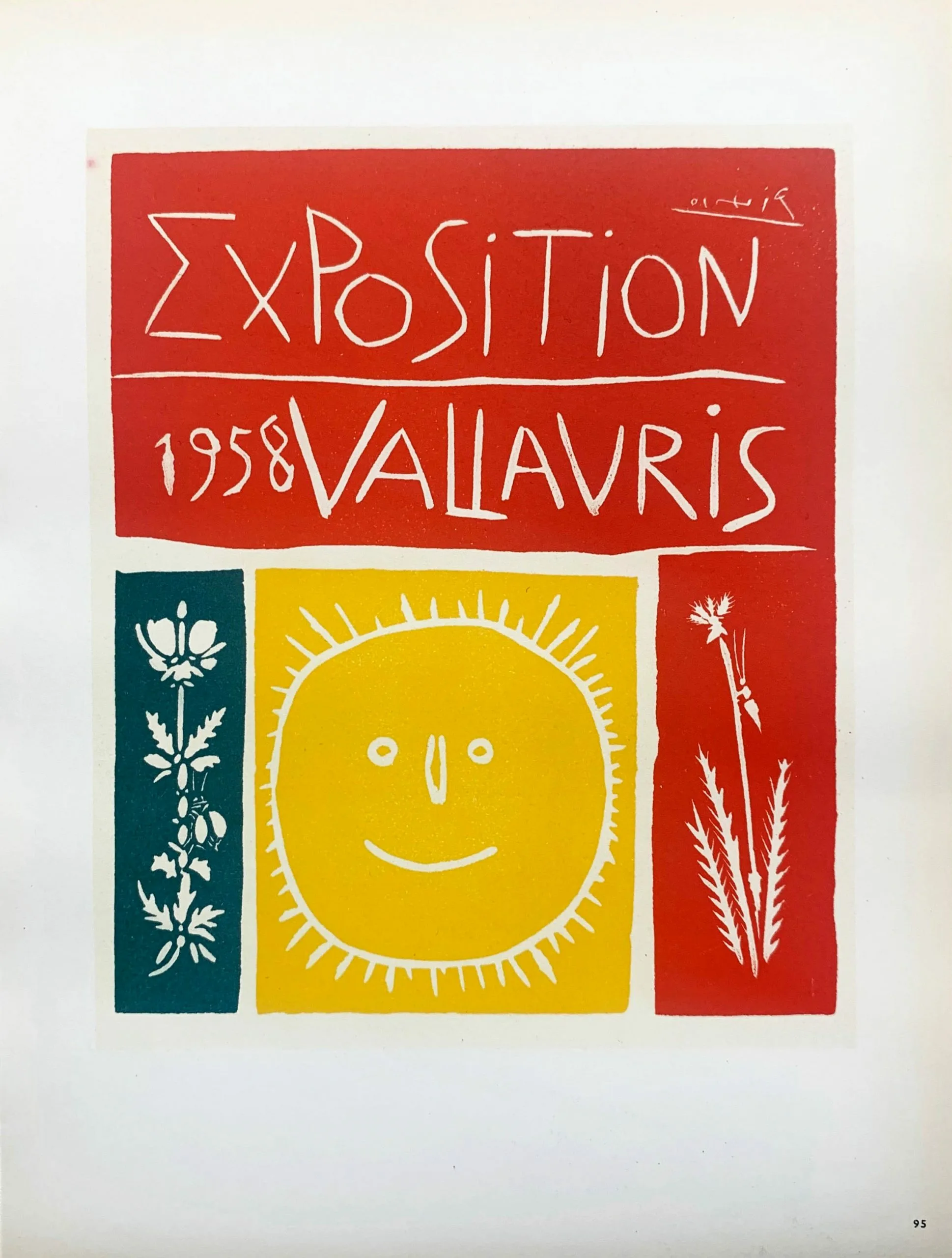 Picasso lithograph poster Exposition Vallauris 1958