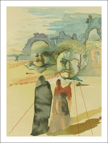 1960 Dali woodcut Purgatory 20 - Avarice & prodigality