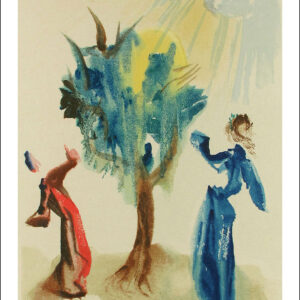 1960 Dali woodcut Purgatory 24 - The tree of punishment