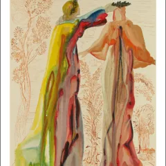 1960 Dali woodcut Purgatory 27 - The last words of Virgil