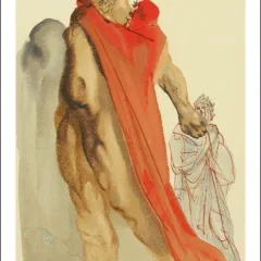 Salvador Dali woodcut Purgatory 5 Virgil's reproaches