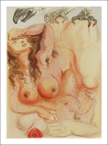 1960 Salvador Dali woodcut Purgatory 9 The dream