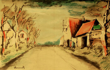 Vlaminck Original Lithograph, The Road 1958