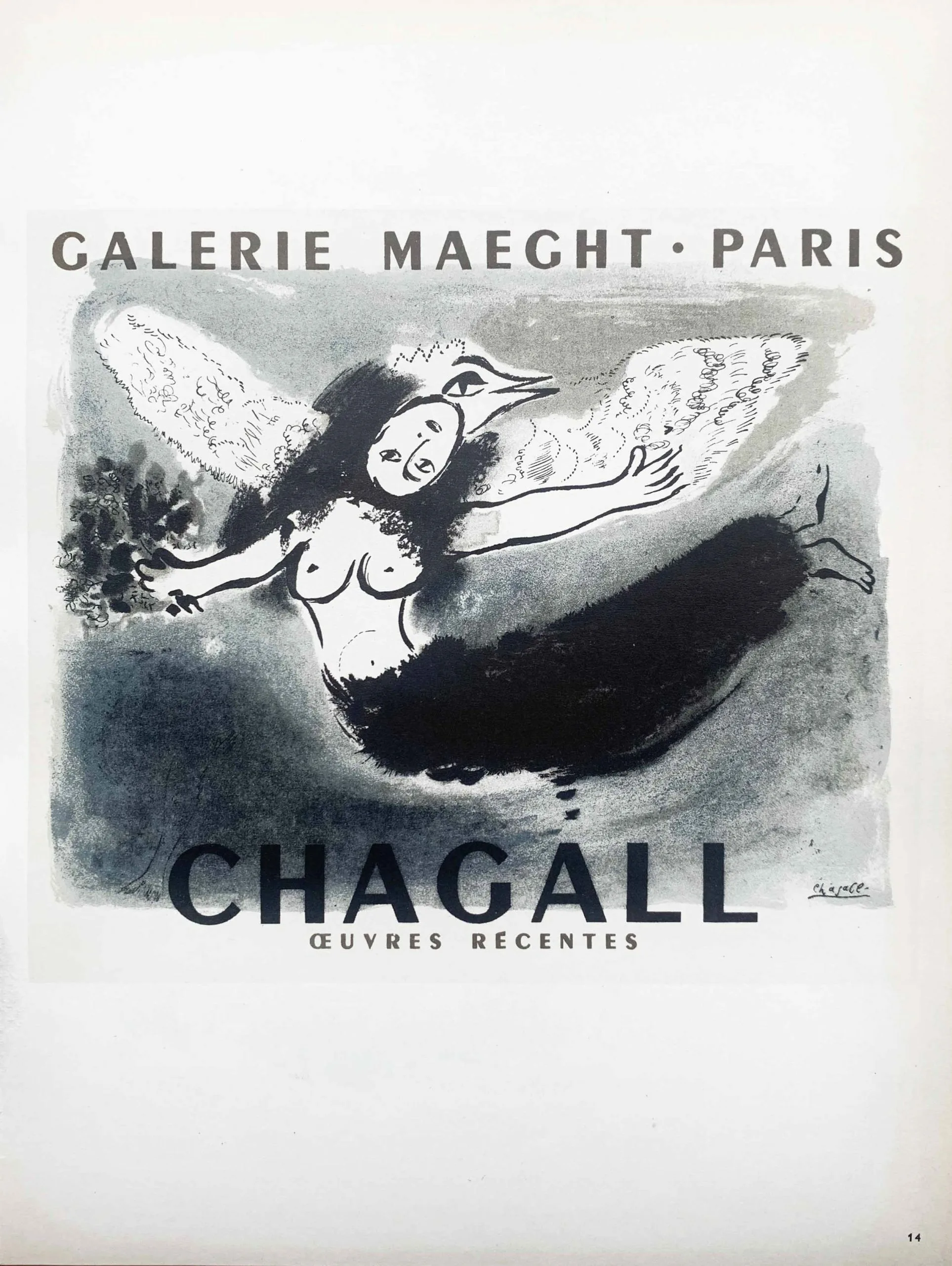 Chagall lithograph 14 Oeuvres Recentes Art in poster