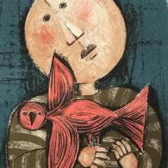 Graciela Boulanger Lithograph from the serie of Enfant et oiseau