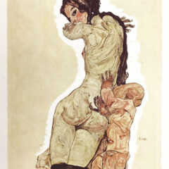 1968 Egon Schiele Lithograph 5, Mother and child
