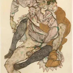 Egon Schiele Lithograph 46, Couple 1968