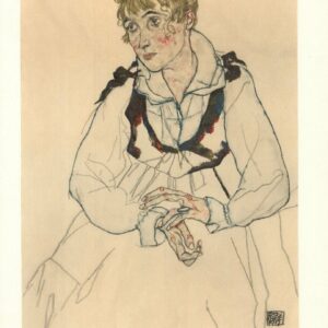 Egon Schiele Lithograph 54, The artist's wife 1968