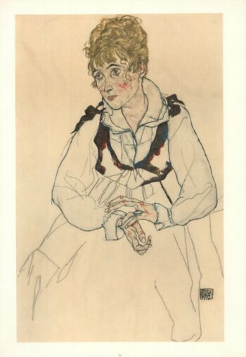 Egon Schiele Lithograph 54, The artist's wife 1968