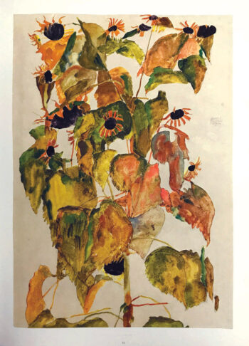 1968 Egon Schiele Lithograph 15 - Sunflowers
