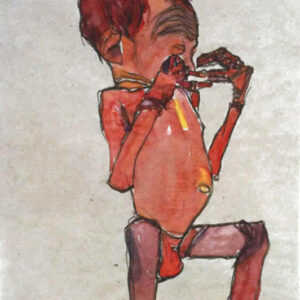Egon Schiele Lithograph 3, New born 1968
