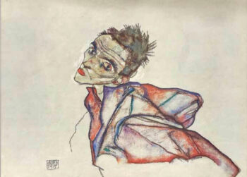 Egon Schiele Lithograph 47, Self portrait 1968