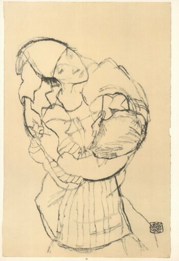 Egon Schiele Lithograph 50, Embracement 1968