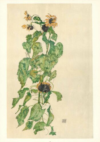 Egon Schiele Lithograph 51, Sunflower 1968