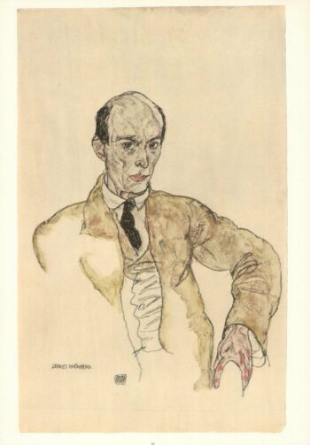 Egon Schiele Lithograph 52, Composer Arnold Schoenberg