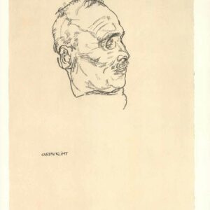 Egon Schiele Lithograph 59, Portrait of Gustav klimt