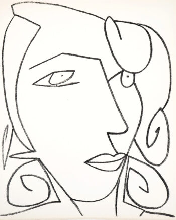 Francoise Gilot Lithograph 17 ,Portrait of deaming woman