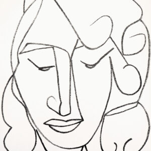 1951 Francoise Gilot Lithograph 4 Portrait of shy woman