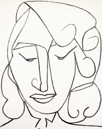 1951 Francoise Gilot Lithograph 4 Portrait of shy woman