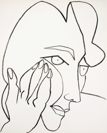 1951 Francoise Gilot Lithograph 5, The thinking woman