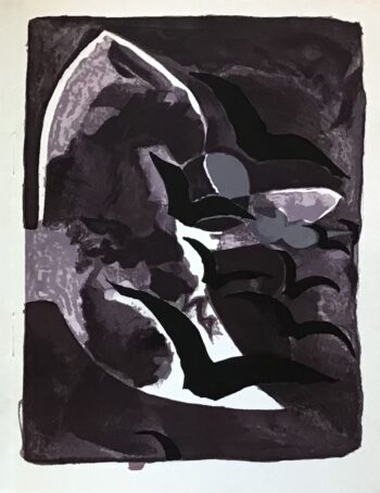 Georges Braque Lithograph Les oiseaux de nuit 1964