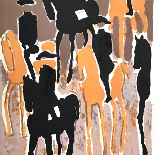 1964 Andre Brazilier Original Lithograph Le Cadre Noir