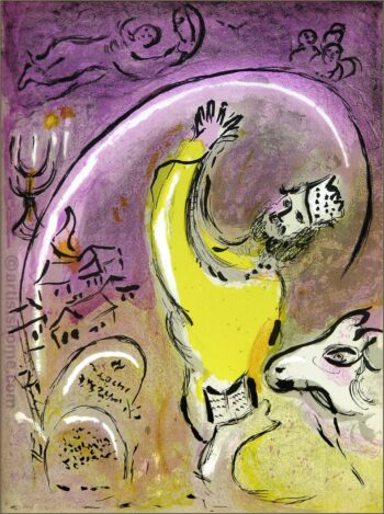 1956 Verve Chagall Original Lithograph Solomon