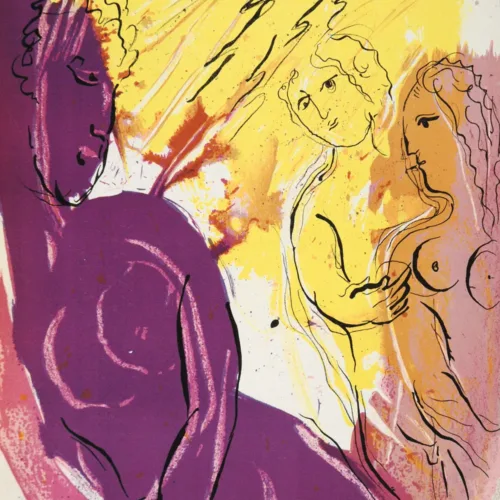 1956 Verve Bible Chagall Original Lithograph Angel of Paradise