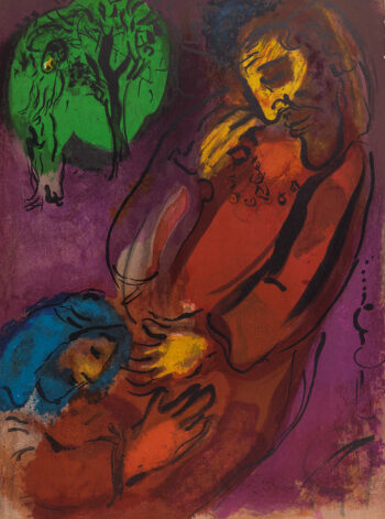 1956 Verve Bible Chagall Original Lithograph David and absalom
