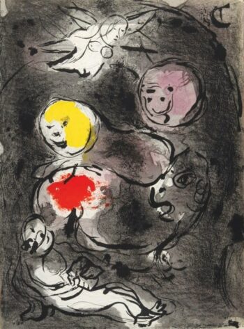 1956 Verve Chagall Original Lithograph Daniel