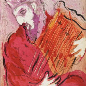 1956 Verve Chagall Original Lithograph David a la harpe
