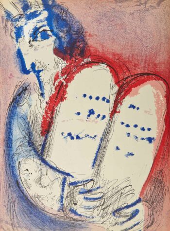 1956 Verve Bible Chagall Original Lithograph Moses 2