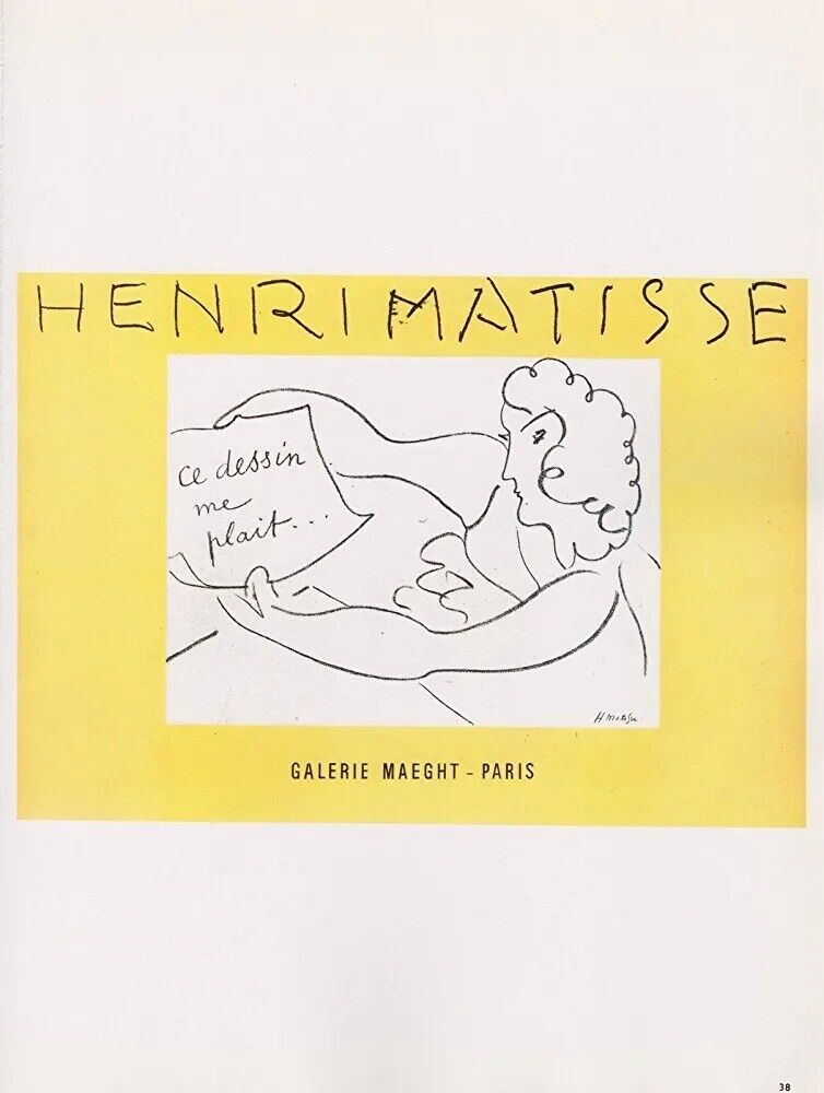 Matisse Lithograph 38 ,Exposition de dessins 1969