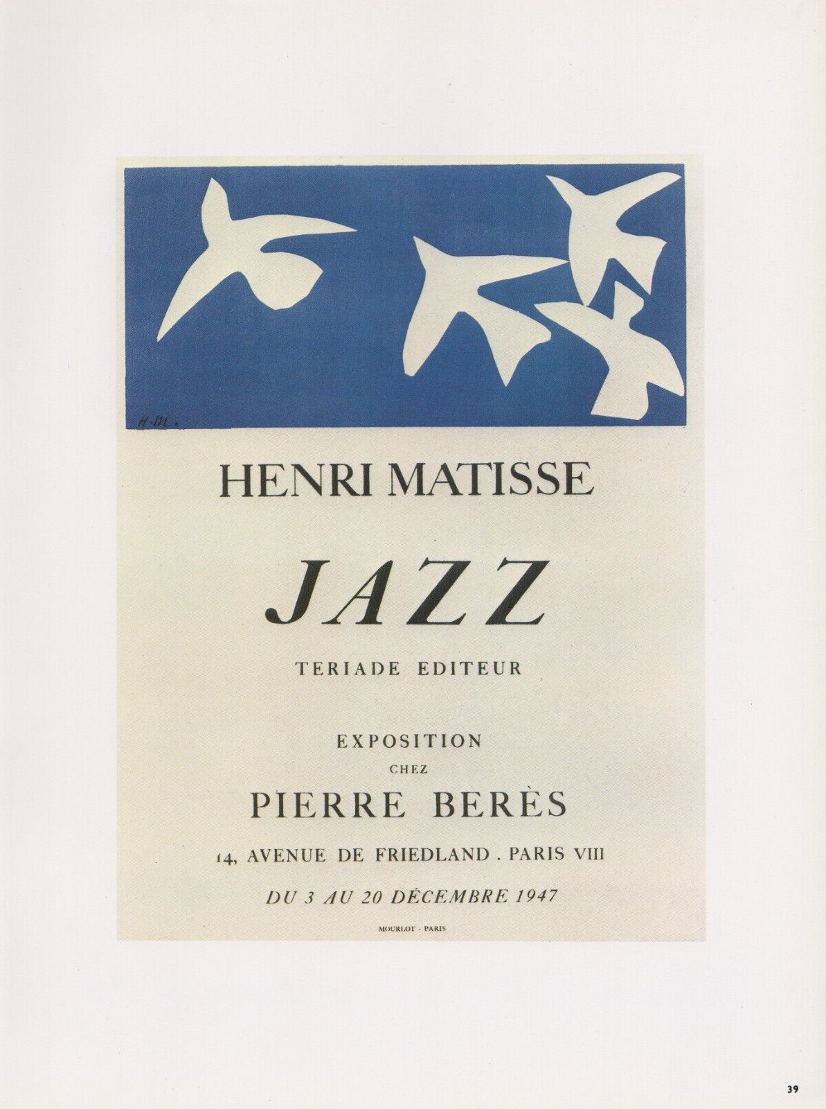 Henri Matisse Art in poster Jazz