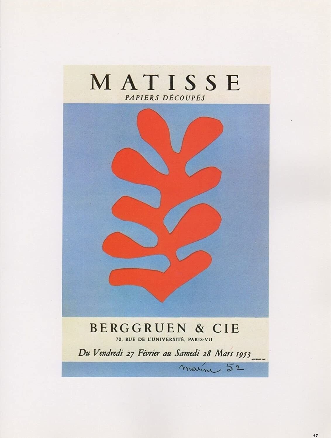 Matisse Lithograph 47 Papiers decoupes 1959 Mourlot
