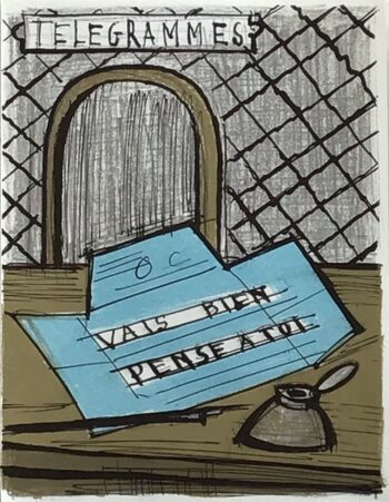 1979 Buffet Original Lithograph Untitled 5 Telegrames