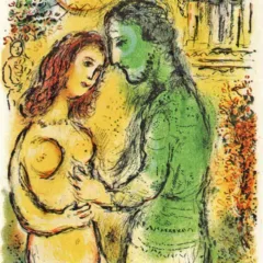 1989 Chagall Lithograph v1 Odyssee Ares and Aphrodite