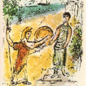 1989 Chagall Lithograph v2 Odyssee Athene and Telemachus