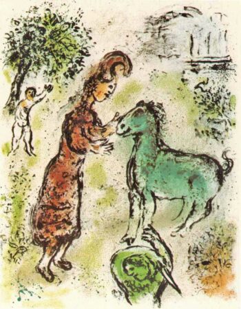 1989 Chagall Lithograph v1 Odyssee Athene and the horse