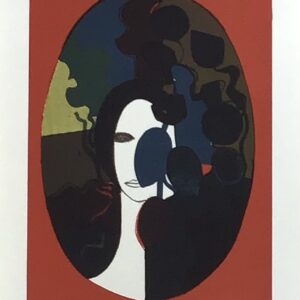 1969 Andre Minaux Original Lithograph Behind leaves