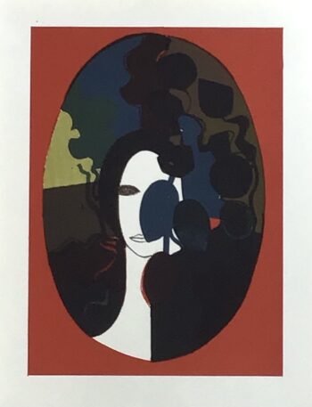 1969 Andre Minaux Original Lithograph Behind leaves