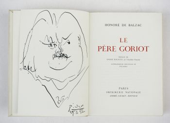 Picasso Original Lithograph signed Le Pere Goriot Honore de Balzac