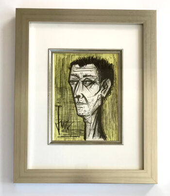 Bernard Buffet Original Lithograph Face left Fantomas 1968 Framed